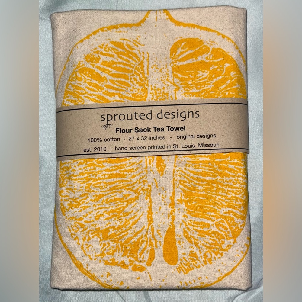 Sprouted Designs Lemon Flour Sack Tea Towel